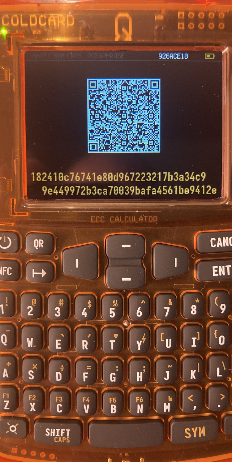 Coldcard Q aláírt QR