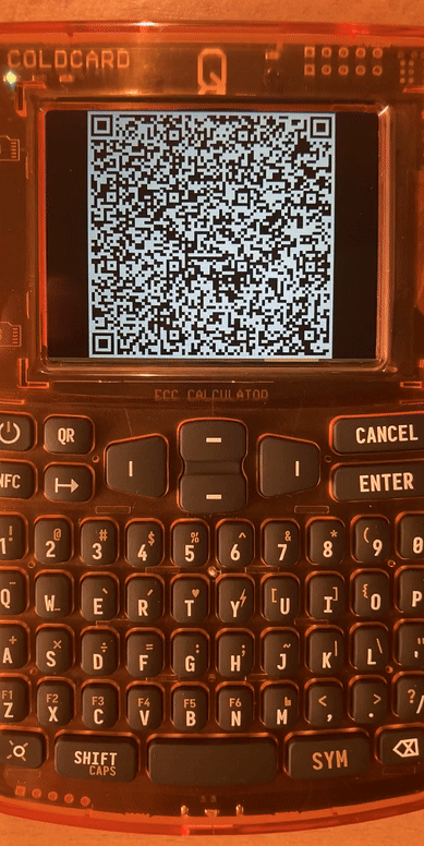 Coldcard Q xpub QR export